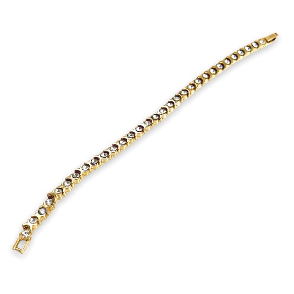 Vintage Moscow 4.80ct. White Topaz 14k Gold Tennis Bracelet 1950s - Picture 3 of 16